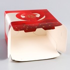 Коробка под бенто - торт с окном новогодняя «Верь в чудеса», 15.5×15.5×10 см, тиснение - Фото 6