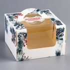 Коробка под бенто - торт с окном «С Новым годом!», 15.5×15.5×10 см - Фото 2