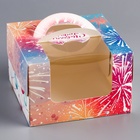 Коробка под бенто - торт с окном новогодняя «Загадай желание», 15.5×15.5×10 см - Фото 2