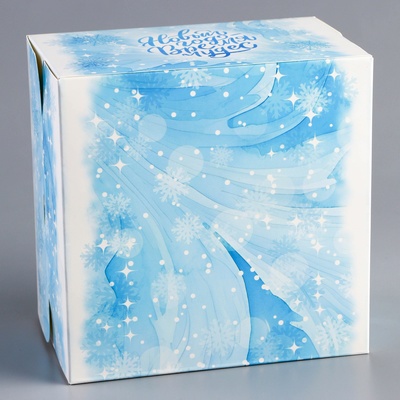 Коробка под бенто - торт с окном «С Праздником!», 15.5×15.5×10 см