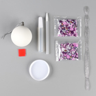 Ёлочный шар своими руками на новый год. Декор полубусинами и блестками «Фиолетовый», набор для творчества - Фото 3