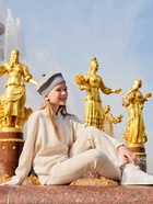 Костюм (кофта и брюки) детский MINAKU, бежевый, рост 110 см - фото 52724979