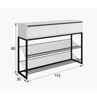 Обувница в прихожую «Крафт 2», 2 ящика, 2 полки, 1150×300×800 мм, цвет чёрный муар/дуб сонома - Фото 2