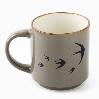 Кружка чайная керамическая «Ласточки», 250 мл, ручная работа