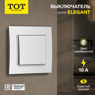 Выключатель TOT Elegant, 10 А, 1 кл., скрытый, серебристый 10439575 - фото 313251006