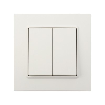 Выключатель TOT Elegant, 10 А, 2 клавиши, скрытый монтаж, белый