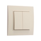 Выключатель TOT Elegant, 10 А, 2 клавиши, скрытый монтаж, бежевый - Фото 2