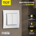 Выключатель TOT Elegant, 10 А, 2 кл., скрытый, серебристый 10439588 - фото 16578682