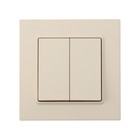 Выключатель проходной TOT Elegant, 10 А, 2 клавиши, скрытый монтаж, бежевый - Фото 3