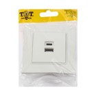 Розетка TOT Elegant, 5 В, 2.1 A, разъёмы USB-A + USB-C, скрытая, белая - Фото 5