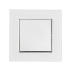 Выключатель TOT Matte Glass, 10 А, 1 клавиша, скрытый монтаж, стеклянная рамка, серебристый - Фото 3