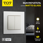 Выключатель TOT Matte Glass, 10 А, 2 кл., скрытый, стекло, белый - фото 322128426