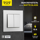 Выключатель TOT Matte Glass, 10 А, 2 кл., скрытый, стекло, серебристый 10439651 - фото 16578922