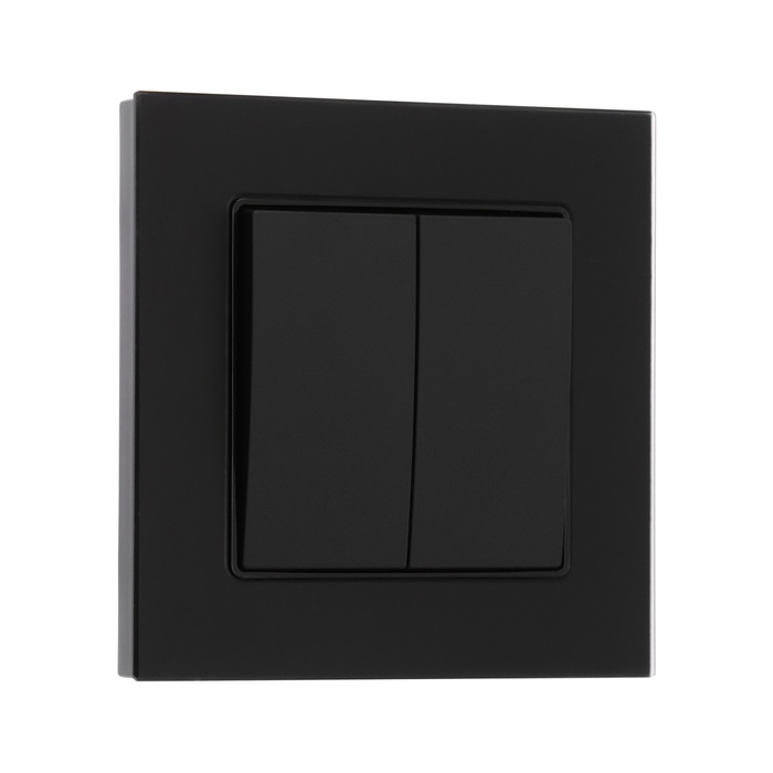 

Выключатель TOT Matte Glass, 10 А, 2 кл., скрытый, стекло, черный