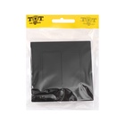 Выключатель TOT Matte Glass, 10 А, 2 клавиши, скрытый монтаж, стеклянная рамка, чёрный - Фото 5