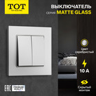 Выключатель проходной TOT Matte Glass, 10 А, 2 кл., скрытый, стекло, серебристый 10439655 - фото 313251070