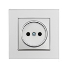 Розетка TOT Matte Glass, 10 А, стекло, скрытая, одноместная, без заземления, серебристая - Фото 3