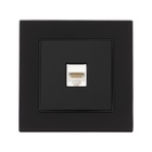 Розетка компьютерная TOT Matte Glass, стекло, скрытая, одноместная, чёрная - Фото 3