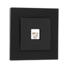 Розетка телефонная TOT Matte Glass, стекло, скрытая, одноместная, чёрная - Фото 2