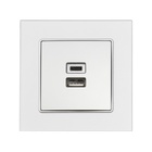Розетка TOT Matte Glass, 5 В, 2.1 A, разъёмы USB-A + USB-C, стекло, скрытая, серебристая - Фото 3