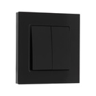 Выключатель проходной TOT Glossy Glass, 10 А, 2 клавиши, скрытый монтаж, стеклянная рамка, чёрный - Фото 2