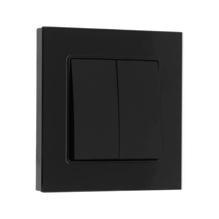 

Выключатель проходной TOT Glossy Glass, 10 А, 2 клавиши, скрытый, стекло, черный