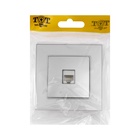 Розетка компьютерная TOT Glossy Glass, стекло, скрытая, одноместная, серебристая - Фото 5