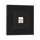 Розетка компьютерная TOT Glossy Glass, стекло, скрытая, одноместная, чёрная - Фото 2
