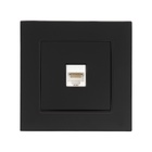 Розетка компьютерная TOT Glossy Glass, стекло, скрытая, одноместная, чёрная - Фото 3