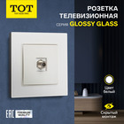 Розетка телевизионная одноместная TOT Glossy Glass, скрытая, стекло, белая 10439737 - фото 313251134