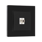 Розетка телевизионная TOT Glossy Glass, стекло, скрытая, одноместная, чёрная - Фото 2