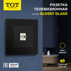 Розетка телевизионная одноместная TOT Glossy Glass, скрытая, стекло, черная 10439739 - фото 16579272