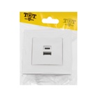 Розетка TOT Glossy Glass, 5 В, 2.1 A, разъёмы USB-A + USB-C, стекло, скрытая, белая - Фото 5