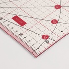 Линейка для квилтинга и пэчворка, с транспортиром, 30×15 см, розовая - Фото 2