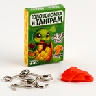 Головоломка металлическая «Веселая змея», с танграмом, МИКС - Фото 3