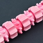 Массажёр «Скалка», универсальный, 37.5×4 см, деревянный, 11 колёс, розовый - Фото 3