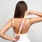 Массажёр «Скалка», универсальный, 37.5×4 см, деревянный, 11 колёс, розовый - Фото 4