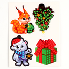 Аппликация стикерами на новый год. Елочные игрушки «Праздник!», набор для творчества - Фото 4