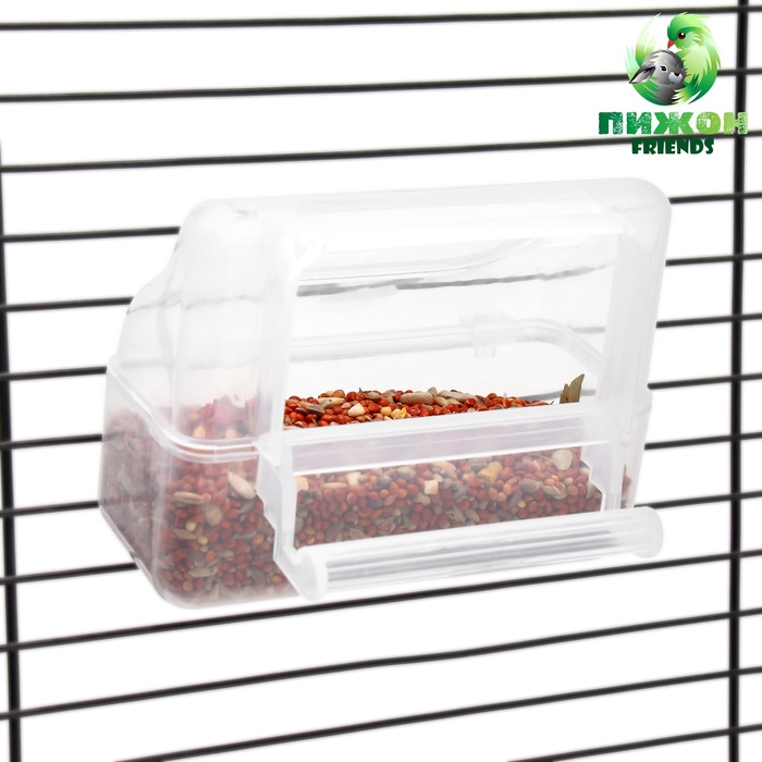 Кормушка для птиц, 11.5×5.2×9.2 см, внешняя, матовый пластик, прозрачная - Фото 1