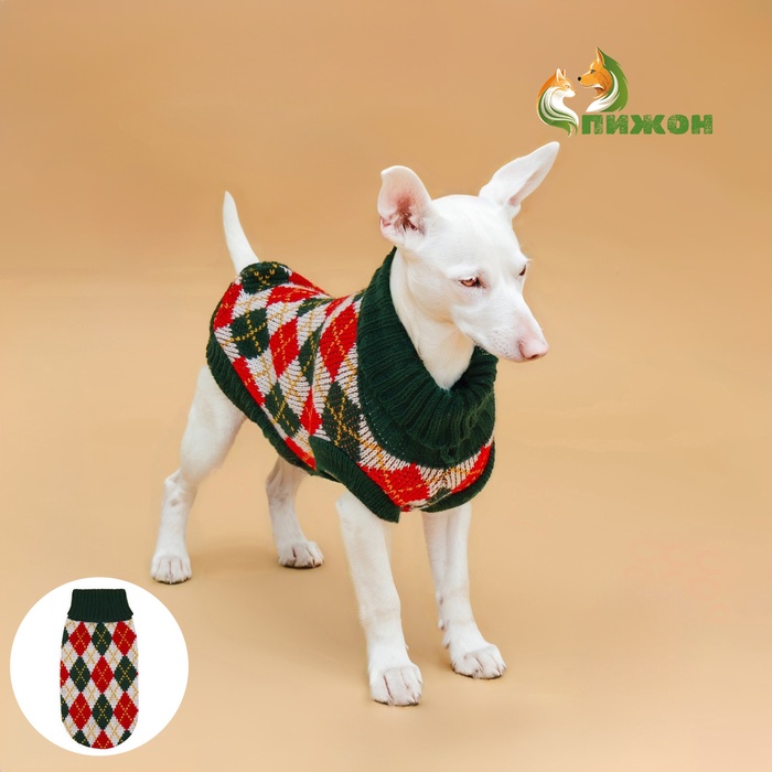 Свитер для животных «Шахматы», XL (ДС 34, ОШ 34, ОГ 32-51 см) - Фото 1