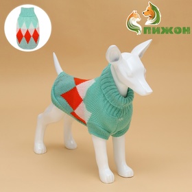 Свитер для животных «Весеннее настроение», размер M, ДС 26, ОШ 26, ОГ 28-46 см, зелёный