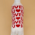 Свитер для животных ILOVEYOU, размер M, ДС 26, ОШ 26, ОГ 28-46 см, белый, красный - Фото 6