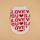 Свитер для животных ILOVEYOU, размер M, ДС 26, ОШ 26, ОГ 28-46 см, белый, красный - Фото 8