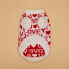 Свитер для животных ILOVEYOU, размер M, ДС 26, ОШ 26, ОГ 28-46 см, белый, красный - Фото 9