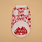 Свитер для животных ILOVEYOU, размер L, ДС 29, ОШ 29, ОГ 29-49 см, белый, красный - Фото 9