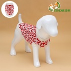 Свитер для животных ILOVEYOU, размер 2XL, ДС 34, ОШ 34, ОГ 32-51 см, белый, красный - Фото 2