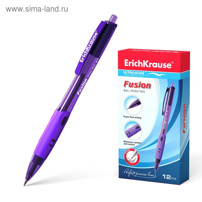 Ручка шариковая автоматическая Ultra Glide Technology Fusion, узел 0.7мм, чернила фиолетовые, длина линии письма 1000м - Фото 1