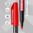 Маркер - лайнер перманентный ErichKrause FP-50, 0.6 мм, чернила на спиртовой основе светостойкие, водостойкие. Для письма на любой поверхности, красный - Фото 2