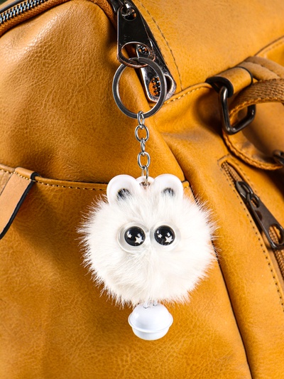 Брелок для ключей на кольце «Пушистик. Звёздные глазки с бубенчиком», на сумку, рюкзак, 8.5×6×6 см