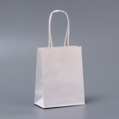 Пакет белый без печати, круглая ручка, 15×12×6 см, 120 г